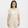 Nike Sportswear Big Kids' (girls') Cropped T-shirt In Brown