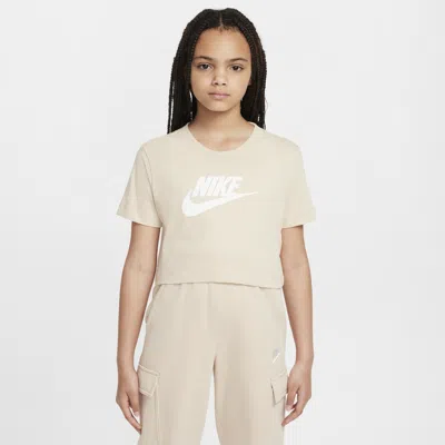 Nike Sportswear Big Kids' (girls') Cropped T-shirt In Brown