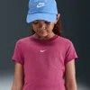 Nike One Relaxed Big Kids' (girls') Dri-fit Short-sleeve Top In Pink