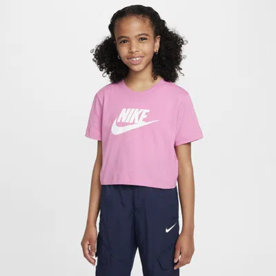 Nike Sportswear Big Kids' (girls') Cropped T-shirt In Pink
