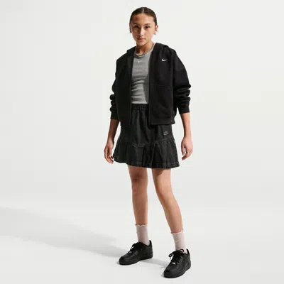 Nike Sportswear Big Kids' (girls') Denim Pleated Skirt In Black