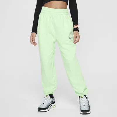 Nike Sportswear Big Kids' (girls') Dri-fit Loose Fleece Jogger Pants In Green