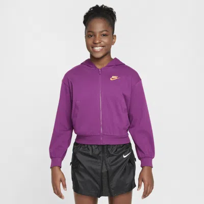 Nike Sportswear Big Kids' (girls') Full-zip Hoodie In Purple