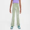 Nike Sportswear Big Kids' (girls') High-waisted Flared Ribbed Leggings In Green