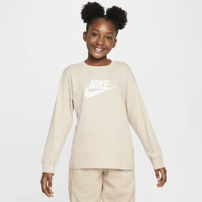 Nike Sportswear Big Kids' (girls') Long-sleeve T-shirt In Neutral