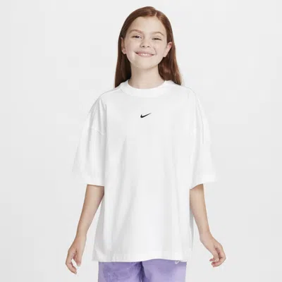 Nike Sportswear Big Kids' (girls') Oversized T-shirt In White