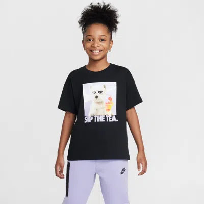 Nike Sportswear Big Kids' (girls') T-shirt In Black