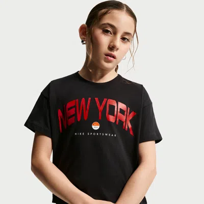 Nike Sportswear Big Kids' (girls') T-shirt In Black