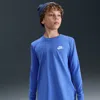 Nike Sportswear Big Kids' Long-sleeve T-shirt In Blue