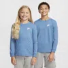 Nike Sportswear Big Kids' Long-sleeve T-shirt In Blue
