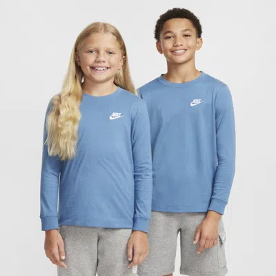 Nike Sportswear Big Kids' Long-sleeve T-shirt In Blue