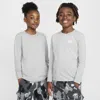 Nike Sportswear Big Kids' Long-sleeve T-shirt In Grey