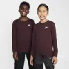 Nike Sportswear Big Kids' Long-sleeve T-shirt In Red