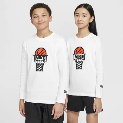 Nike Sportswear Big Kids' Long-sleeve T-shirt In Gray