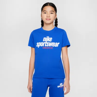 Nike Sportswear Big Kids' T-shirt In Blue