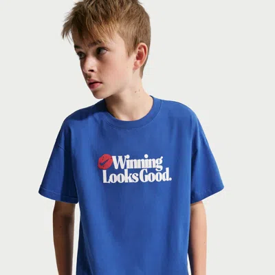 Nike Sportswear Big Kids' T-shirt In Blue