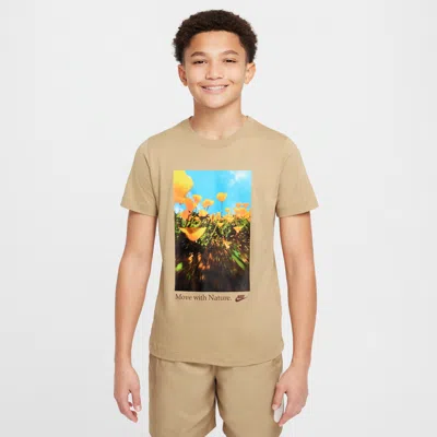Nike Sportswear Big Kids' T-shirt In Brown