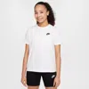 Nike Sportswear Big Kids' T-shirt (extended Size) In White