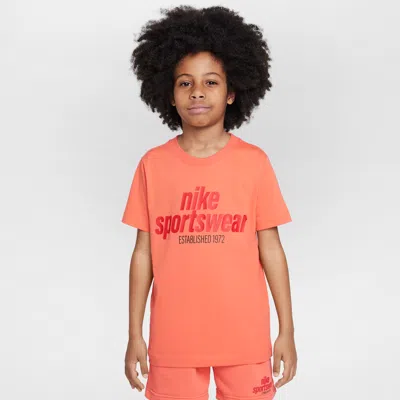 Nike Sportswear Big Kids' T-shirt In Orange