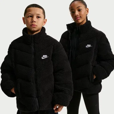 Nike Sportswear Big Kids' Therma-fit Loose Puffer Jacket In Black