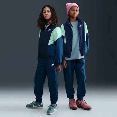 Nike Sportswear Big Kids' Woven Tracksuit In Blue