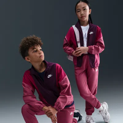 Nike Sportswear Big Kids' Woven Tracksuit In Purple
