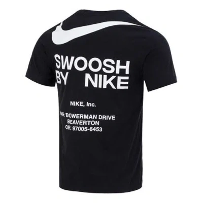 Nike Sportswear Big Swoosh Running Gym Cotton T-shirt 'black'