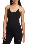 Nike Women's  Sportswear Chill Knit Tight Cami Bodysuit In Black/sail