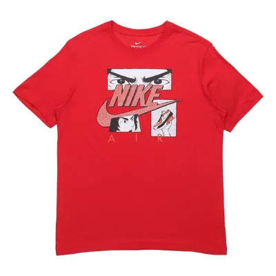Nike Sportswear Cartoon Printing Sports Round Collar Male Red In Burgundy