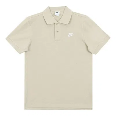 Nike Sportswear Casual Sports Lapel Short Sleeve Polo Shirt Yellow In Neutral