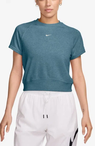 Nike Sportswear Chill Crop Cotton Blend French Terry Top In Green