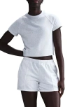 Nike Women's  Sportswear Chill Terry Short-sleeve French Terry Top In Birch Heather/lt Orewood Brn