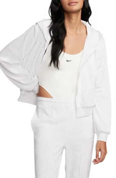 Nike Sportswear Chill French Terry Full Zip Hooded Jacket In White