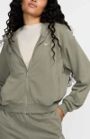 Nike Women's  Sportswear Chill Terry Loose Full-zip French Terry Hoodie In Light Army/ Sail