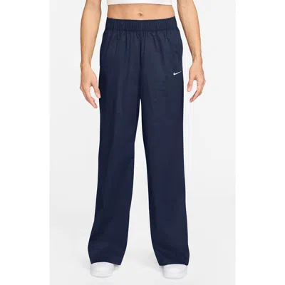 Nike Sportswear Chill High Waist Poplin Pants In Blue