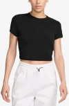 Nike Sportswear Chill Knit Crop Top In Black/black