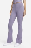 Nike Women's  Sportswear Chill Knit Tight Mini-rib Flared Leggings In Daybreak/ Black