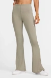 Nike Women's  Sportswear Chill Knit Tight Mini-rib Flared Leggings In Light Army/ Sail