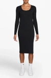 Nike Sportswear Chill Knit Long Sleeve Body-con Dress In Multi