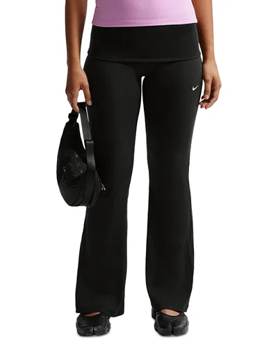 Nike Sportswear Chill Knit Mid Rise Ribbed Pants In Black