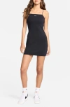 Nike Women's  Sportswear Chill Knit Tight Mini-rib Cami Dress In Black/ Sail