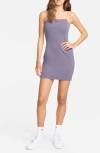 Nike Women's  Sportswear Chill Knit Tight Mini-rib Cami Dress In Daybreak/ Black