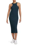 Nike W Sportswear Women's Dress Chill Knit Rib Midi Dress Armory Navy/armory Navy In Armory Navy/ Armory Navy