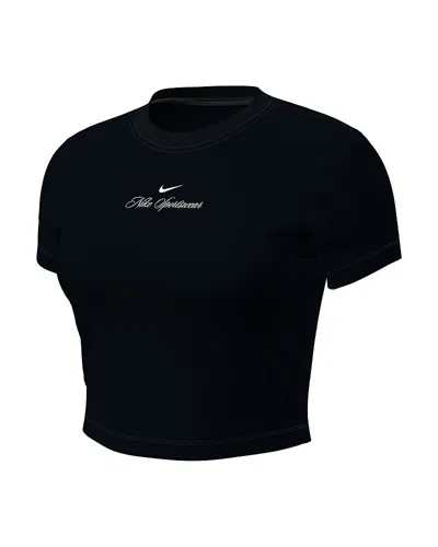 Nike Sportswear Chill Knit Slim Cropped T Shirt In Black