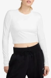 Nike Sportswear Chill Knit Slim Long Sleeve Crop T-shirt In White