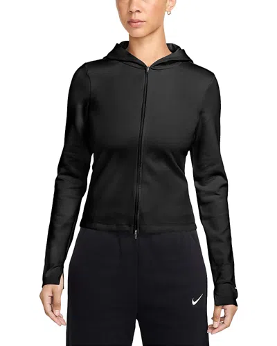 Nike Sportswear Chill Knit Slim Long Sleeve Full Zip Top In Black