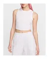 Nike Women's  Sportswear Chill Knit Tight Cropped Mini-rib Tank Top In White