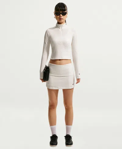 Nike Sportswear Chill Knit Women's Mid-rise Tight Ribbed Skort In White