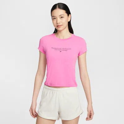 Nike Sportswear Chill Knit Women's Slim T-shirt In Pink