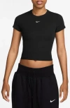 Nike Essential Slim Crop T-shirt In Black